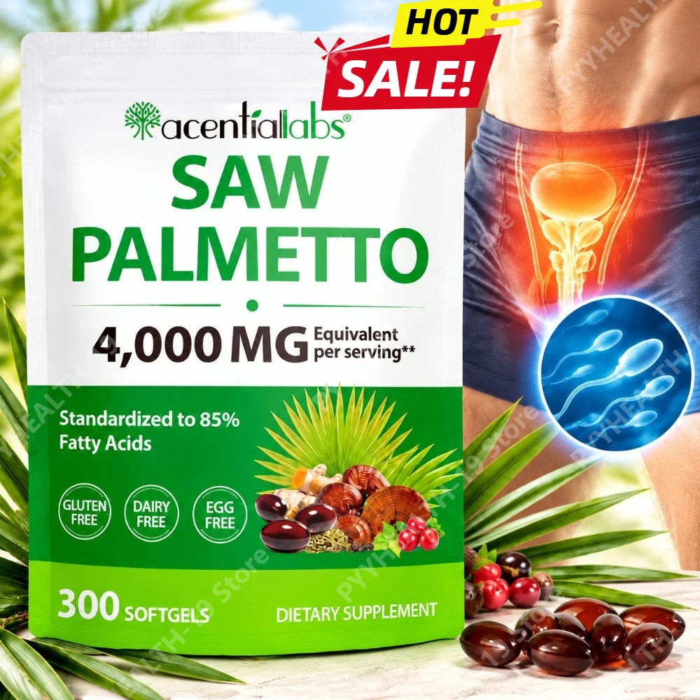 Saw Palmetto 4000mg Softgels Supports Prostate Health Comfort Immune Support & Male Reproductive Health with Pumpkin Seed 300 Ct
