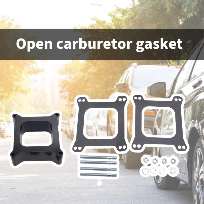 

87HE 2in Open Phenolic Carburetor Spacer for 4bbl BBC Engine Easy Installation Carb Spacers with Screws Gasket