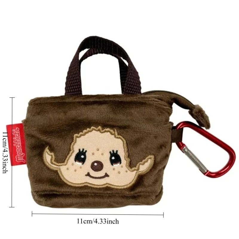 Popular Cute Monchhichis Series Mini Storage Bag Kawaii Cartoon Character Creativity Portable Multi-functional Coin Purse Gift