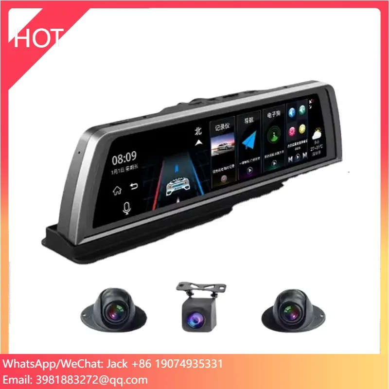 

Car DVR Driving Recorder 4G WiFi 4 Camera ADAS Android 10 "center Console Rearview Mirror GPS FHD 1080P Rear Camera Recorder