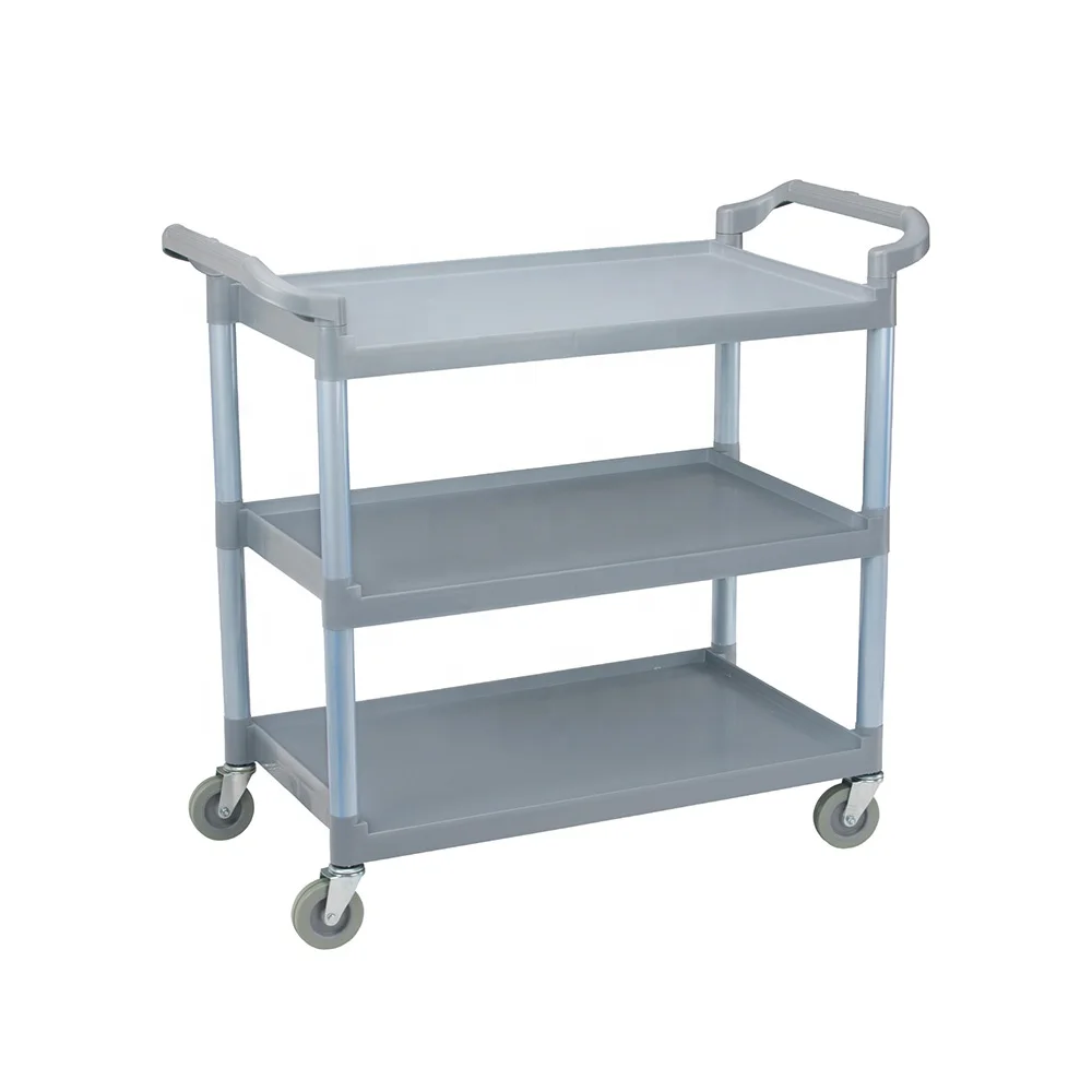 Hot selling three layers restaurant service cart cleaning trolley Hotel Trolley Room Service Car