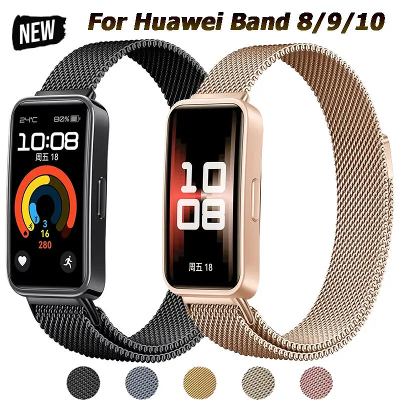Magnetische Milanese Strap Für Huawei Band 10 9 8 Smartwatch Gürtel Zubehör Armband Für Huawei Band 8 9 10 armband Correa