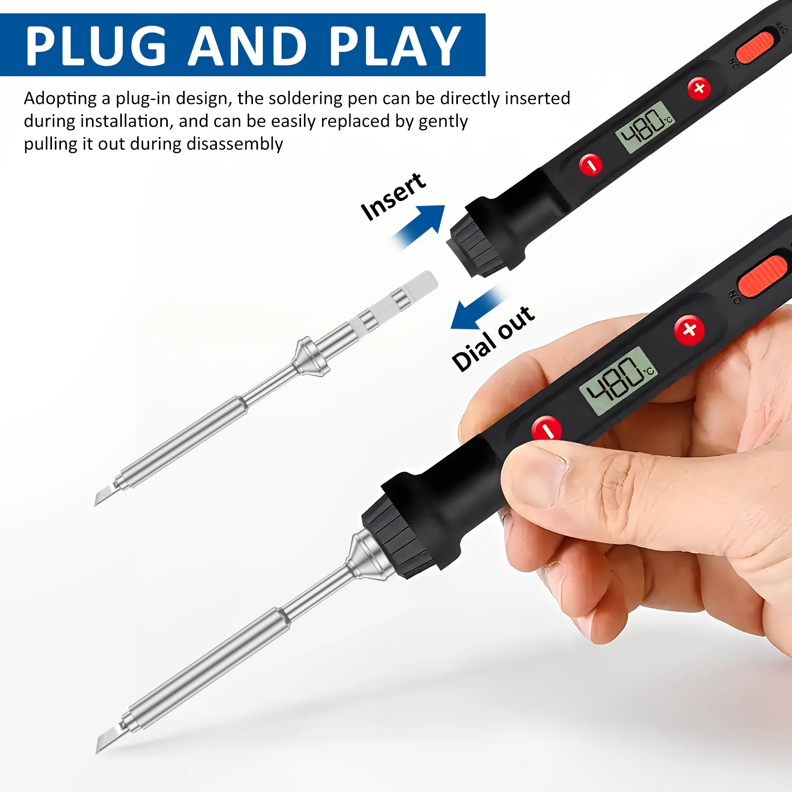 5 個のはんだごてチップセット TS100/TS101 用急速加熱サーモスタットはんだごて交換チップ電子修復ツール