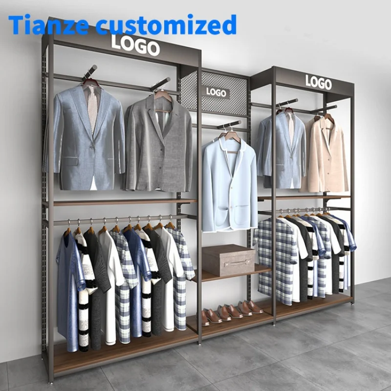 [Customized]New Metal clothes shop rack clothes shop display rack