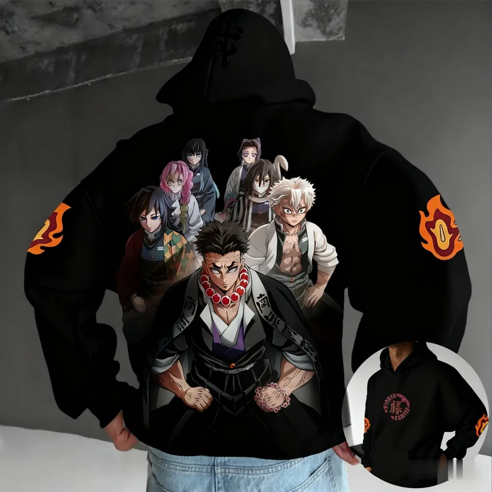 

Demon Slayer Ganlu Temple Manli Series, флисовая толстовка большого размера, новая осенне-зимняя мужская и женская универсальная куртка для родителей и детей