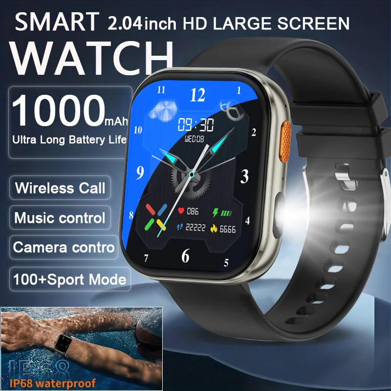 

AMOLED Смарт-часы для мужчин 2,4-дюймовый экран Bluetooth монитор здоровья вызова IP68 водонепроницаемые спортивные женские умные часы новые для Android IOS