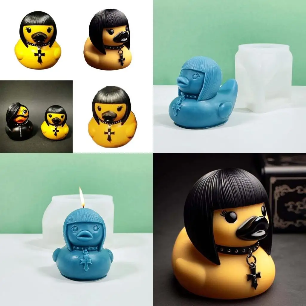 Lovely Duck Silicone Mold DIYs Crystal Epoxy Resin Mould Animal Making Tool Handmade Soap Cake Chocolate
