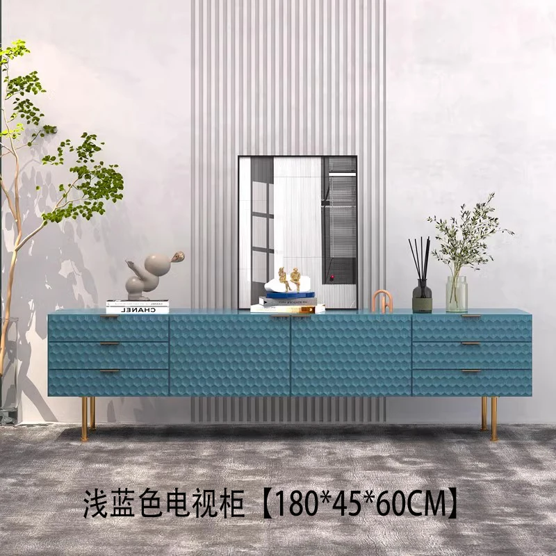 HHItalian Light Luxury Style Simple Modern Living Room Video Cabinet Solid Wood Audio-visual Cabinet