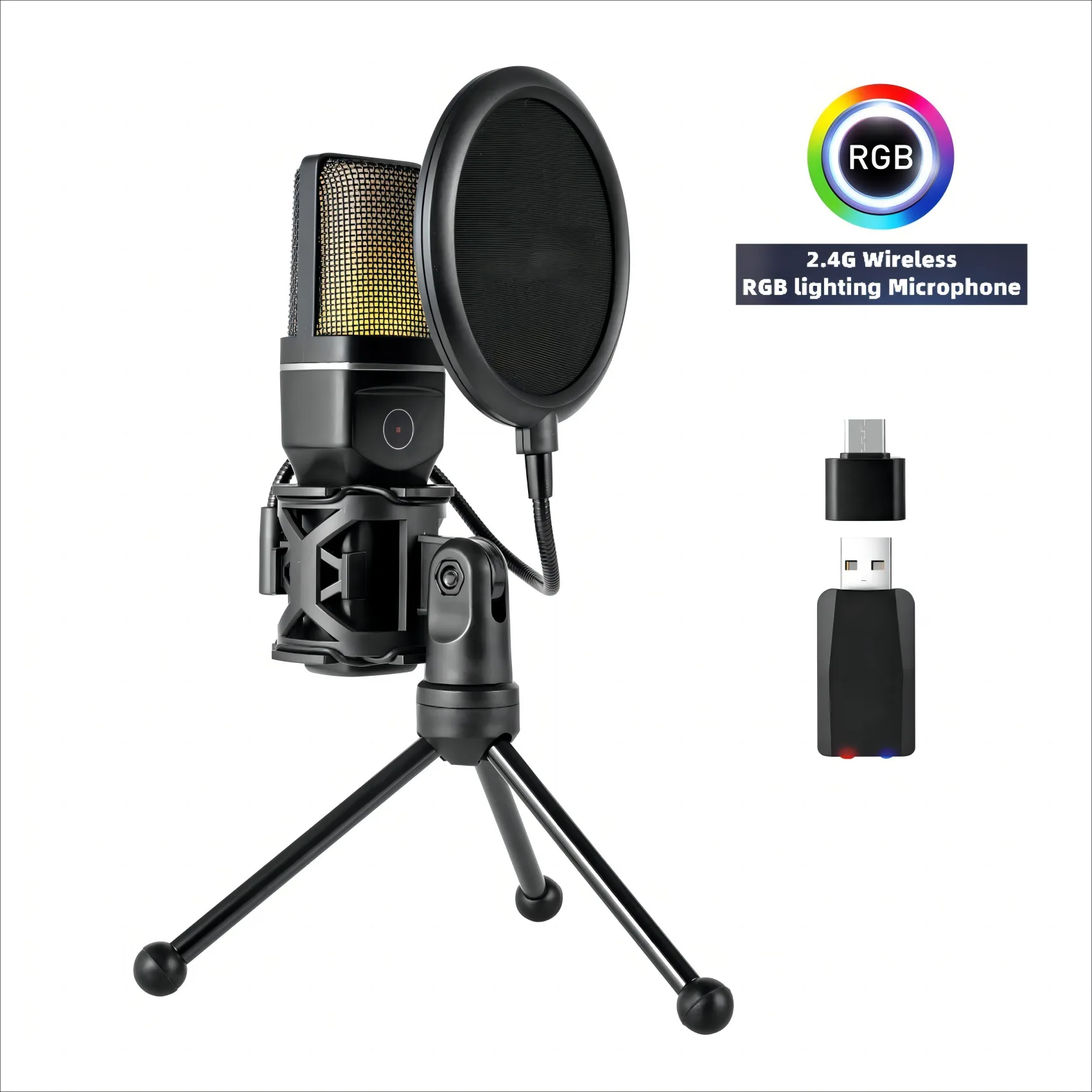 

for Professional Wireless Desktop Micro Brand Usb Condenser Mechanical Gaming Microphone for Podcast/Recording/Streaming