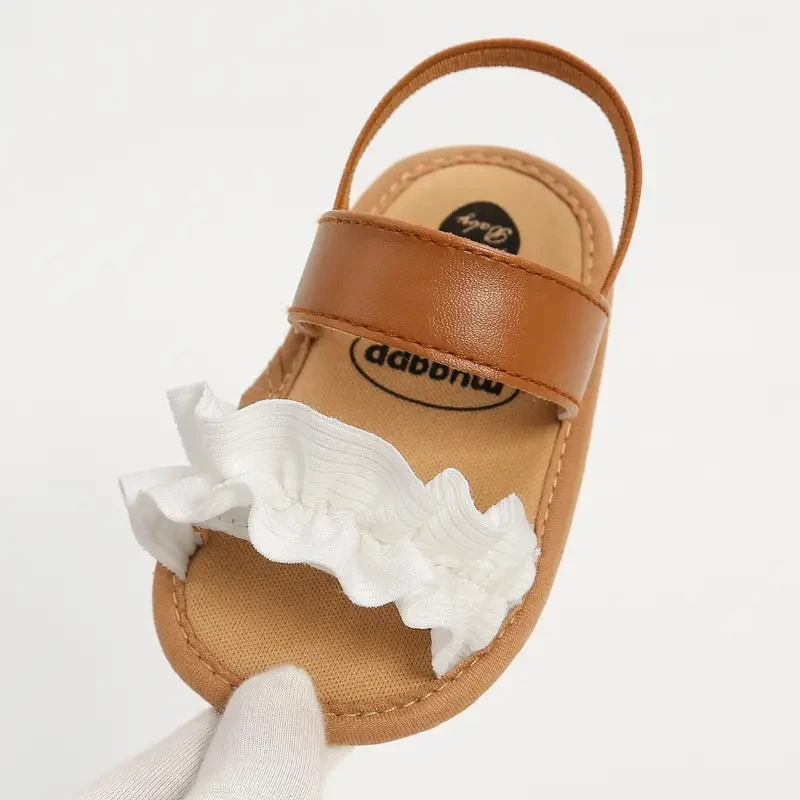 Yibubu Baby Shoes Soft Sole Ruffle Baby Girls Sandals for Newborn Girls - Anti-Slip infant Baby Shoes First Walkers Summer