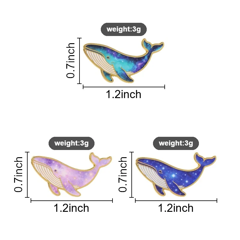 Blue Purple Galaxy Whale Enamel Pin Dreamy Starry Cosmic Ocean Theme for Ocean Lovers Vintage Outfit and Gift Collection