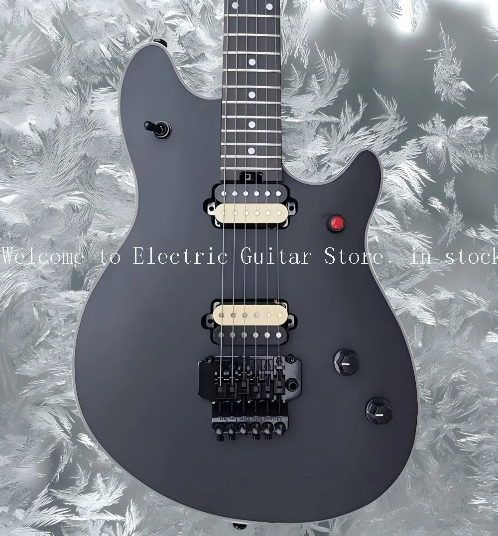Musician Double Shake Electric Guitar Black High Quality Factory peach blossom heart body, human ERP, in stock, fast #ASP654286