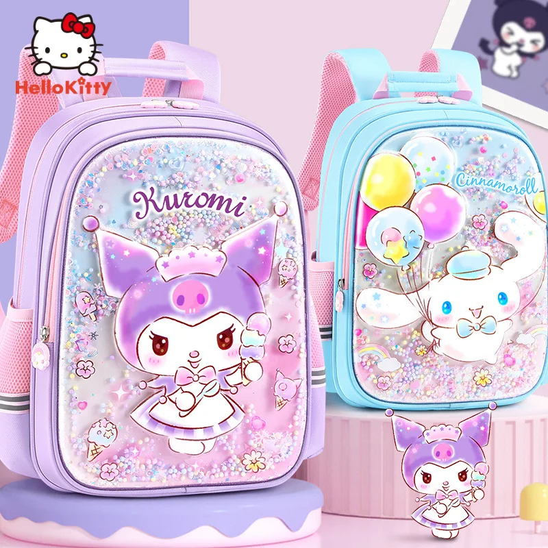 

New Sanrio Hello Kitty Cinnamoroll My Melody Kuromi Cute Kid Backpack Anime Kawaii Cartoon Leather Mini School Bag Holiday Gift