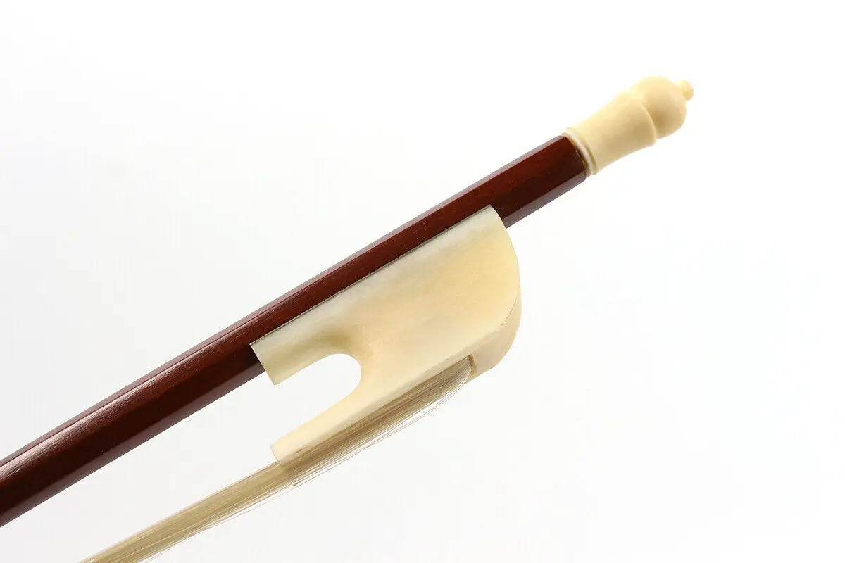 4/4 Full Size Violin Bow Brazilwood Bovine Bone Frog Horse Hair Baroque Style Striaght Professional Vioin Parts for Violinist