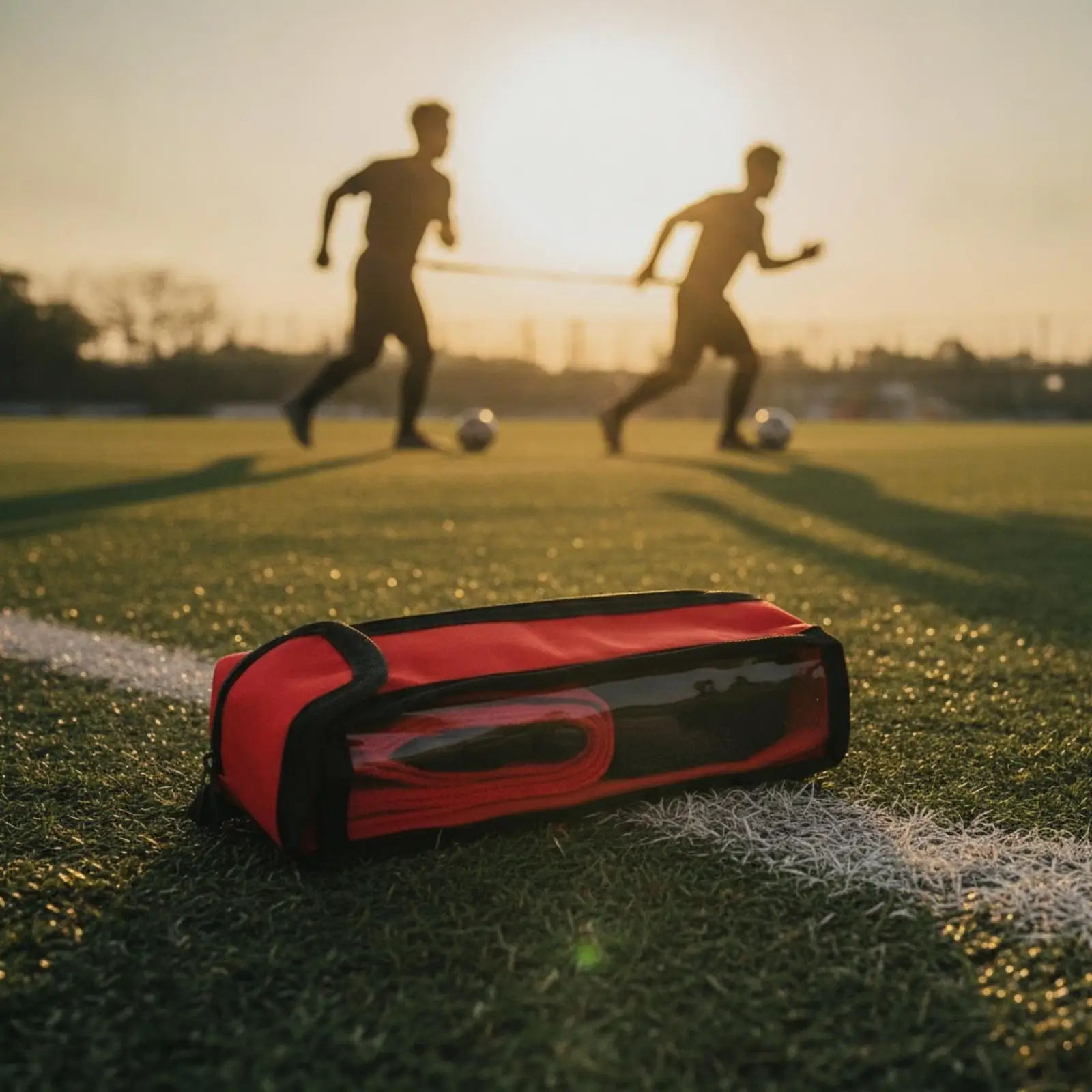 Durable Agility Training Belt for Athletic Speed Work with Red Webbed Strap and Included Travel Carry Bag
