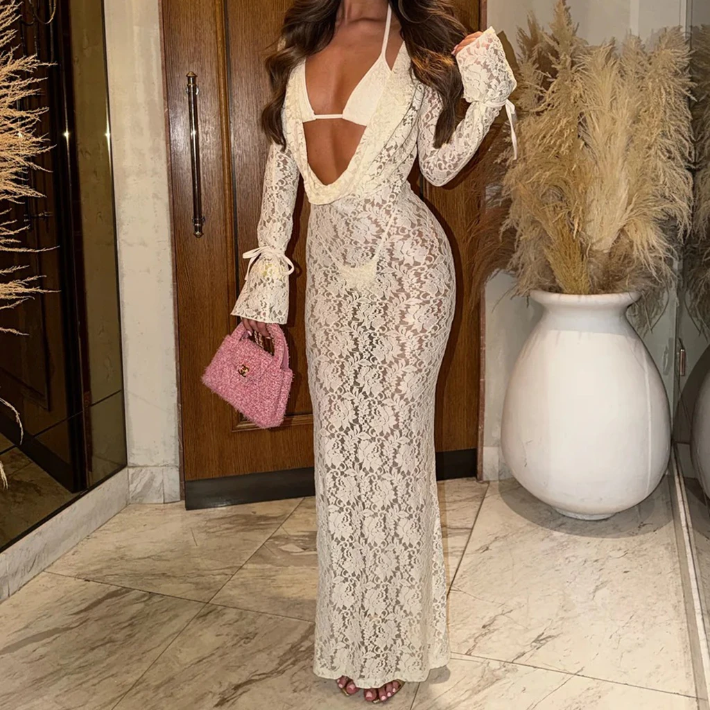 3 Pieces Micro Bikini Cover Up 2026 Sexy Solid Swimsuit Women Push Up Swimwear Biquini Female Bodysuit Bathing Suit Lace Skirt