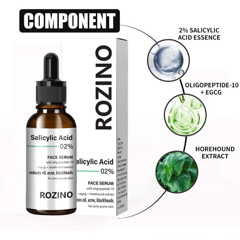 여드름, 블랙헤드, 거친 모공, 여드름 제거 및 여드름 흔적 완화에 도움을 주는 살리실산 에센스