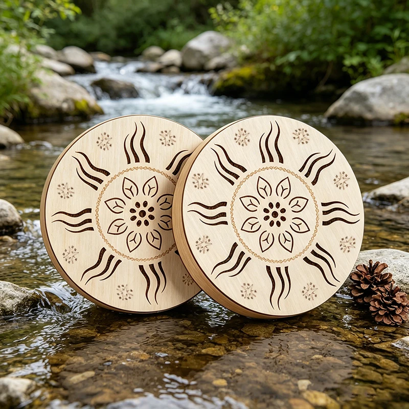 Wooden Stream Drum Rainmaker, Hand‑crafted Ocean Drum, Portable Ethnic Percussion Hand Drum