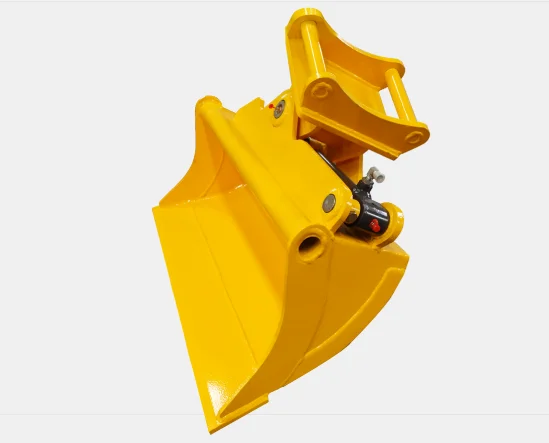 

Excavator attachments tilt buckets for removing clay, sand, or other loose materials with little or no debris or large rocks