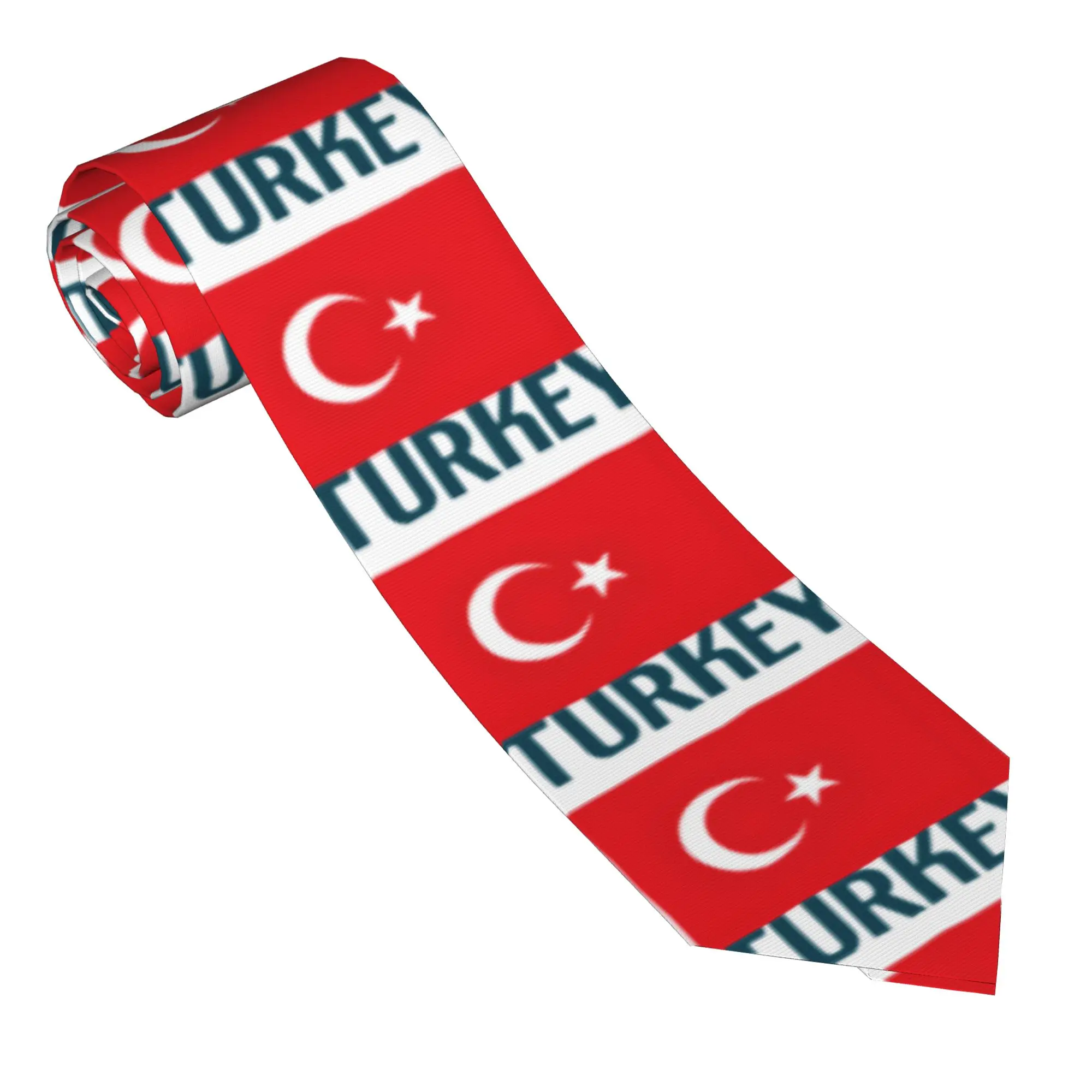 Turkey Flag Tie  Wedding Neck Ties Men Kawaii Funny Necktie Accessories Quality Custom Collar Tie