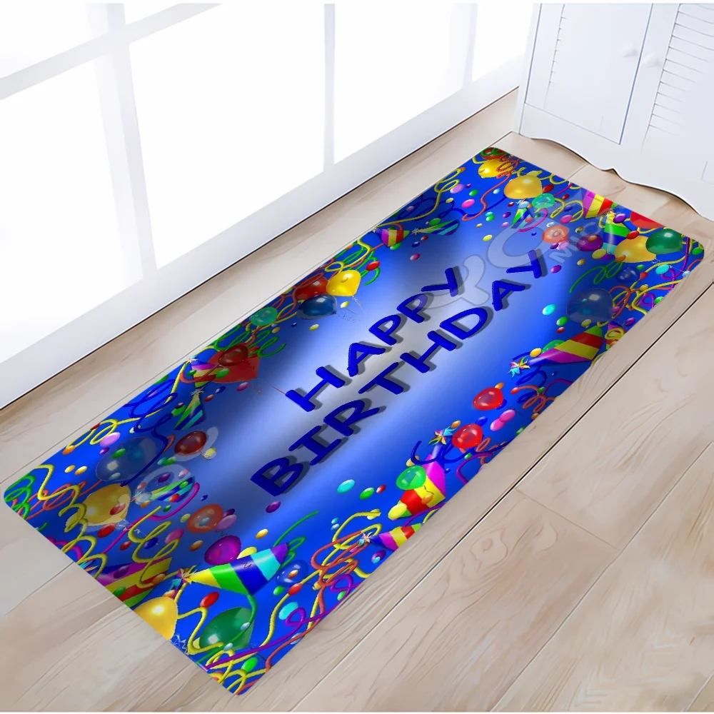 Cute Rug Mat Happy Birthday Goods for Home Decor Items Floor Mats Kitchen Carpet Entrance Doormat Outdoor Welcome Offers Custom