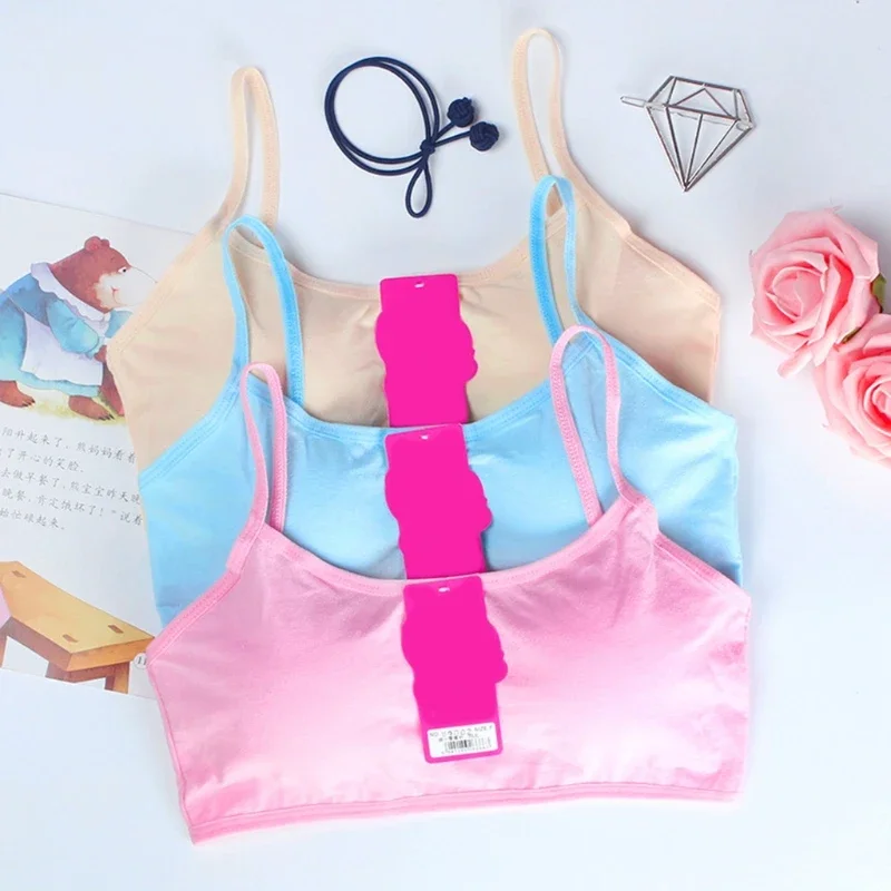 Soutien-gorge en coton doux et solide pour jeunes filles, sous-vêtements respirants pour adolescentes de puberté, vêtements pour enfants et