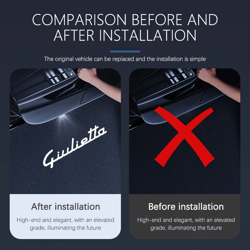 LED Car Door Interior Welcome Ghost Shadow Warning Light For Alfa Romeo Giulietta Car Accessories