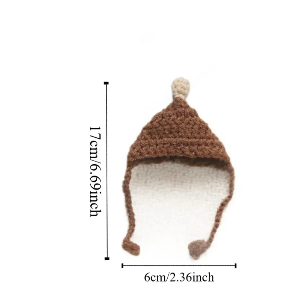 Mini cappelli lavorati a maglia color caramello di alta qualità Cappello per bambola animale di peluche di moda Carino accessori per bambole cappello da indossare casual fai da te