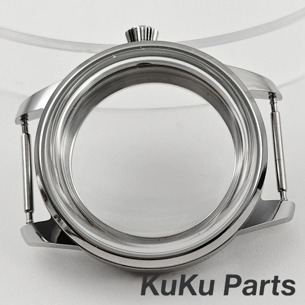 الفضة S تاج NH35 33 مللي متر الكوكتيلات الفولاذ المقاوم للصدأ ساعة تناسب NH35 NH36 NH38 حركة قوس الزجاج غطاء خلفي شفاف