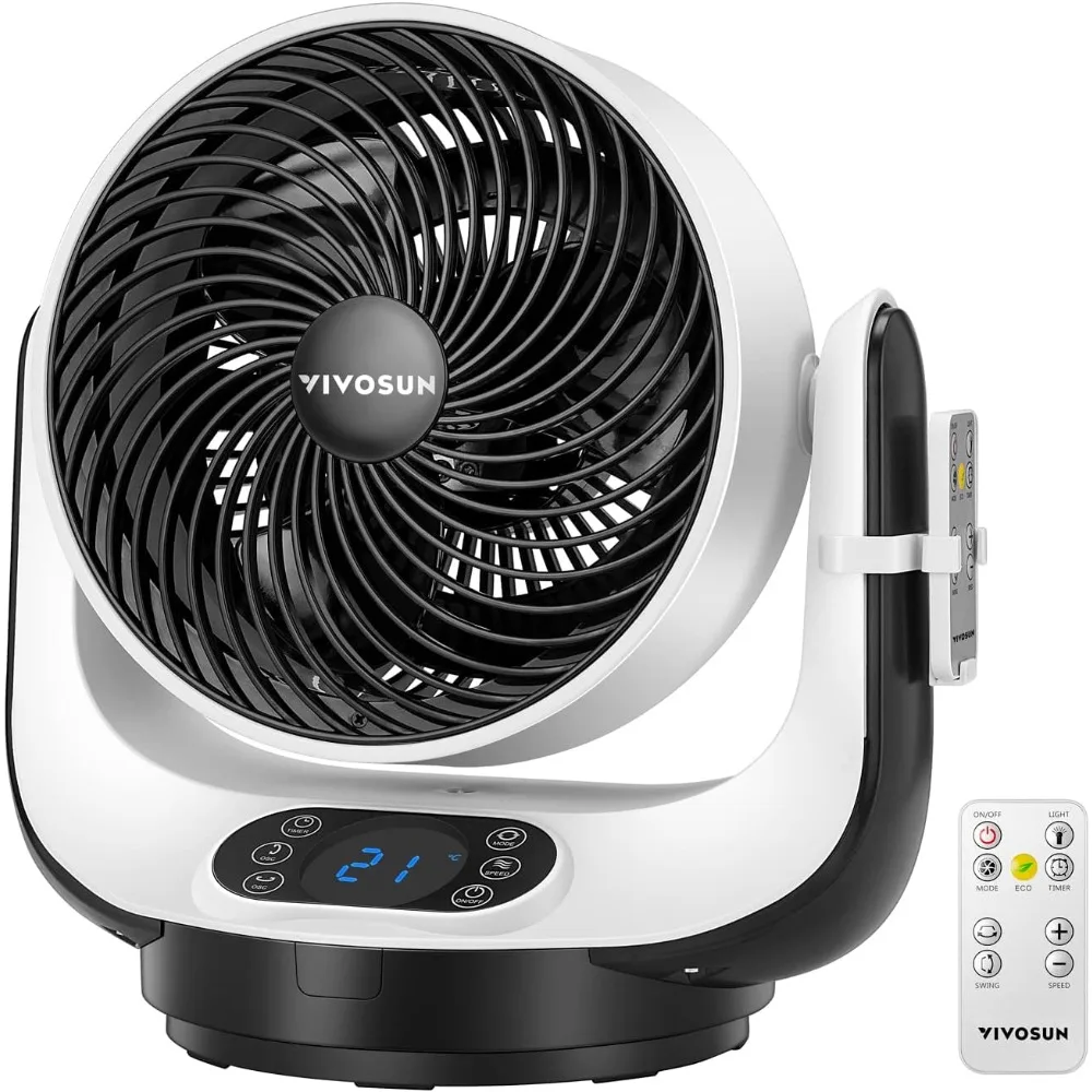 

HAOYUNMA 13 Inch Air Circulator Fan, 45W Strong Wind Floor Fan, Oscillating Table Fan, 3 Speeds Settings, with Remote