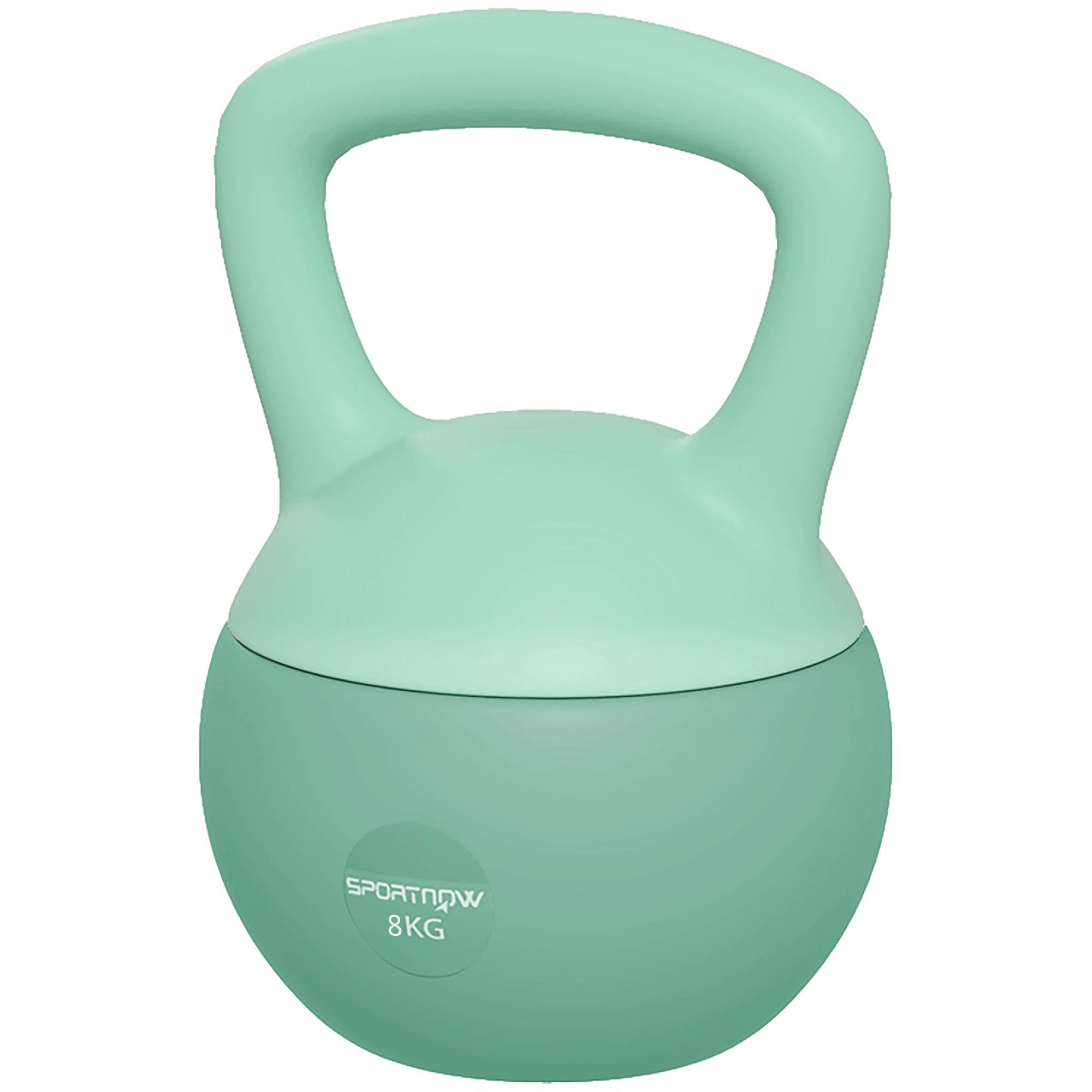 Kettlebell 8 kg, poignée antidérapante, fitness musculation cardio, 19 × 19 × 28 cm, vert