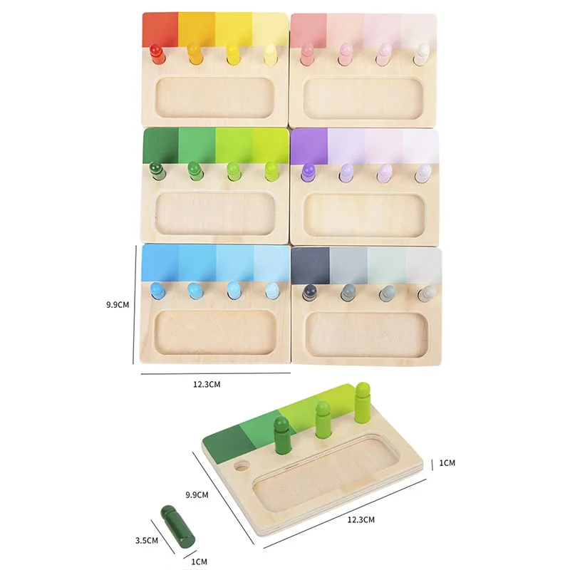 Giocattolo Montessori in legno Color Sense System Training Wood Insert Board 24 colori giocattolo educativo di corrispondenza cognitiva dei bambini