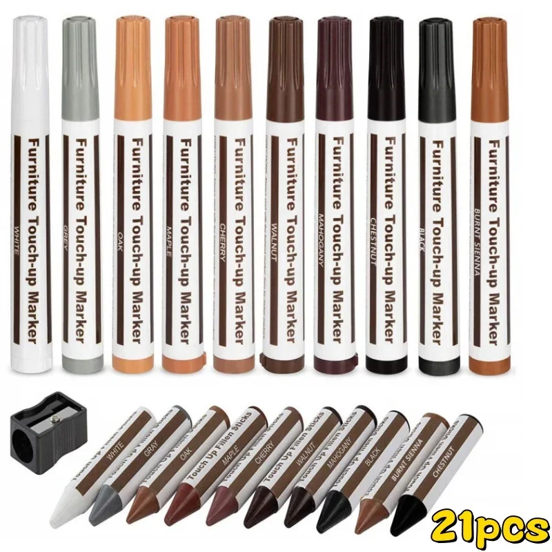 

Furniture Repair Pen Wood Markers Wax Sticks Remover Scratches Filler Paint Restore Kit Wooden Cabinet Floors Tables Repair