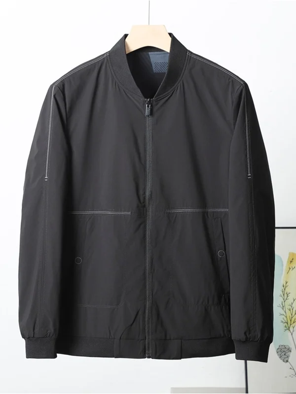 

Двусторонняя одежда, мужская повседневная куртка с бейсбольным воротником, ветрозащитная теплая подставка, полиэфирная ткань, осенняя новинка Sle 030