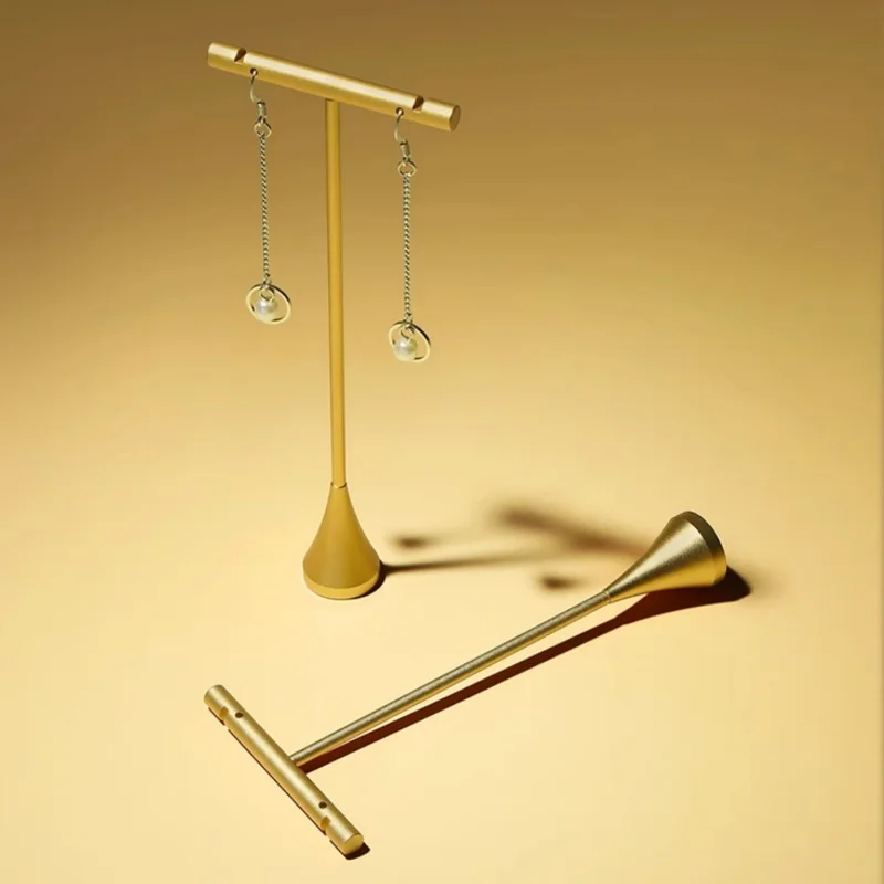 

Металлический роскошный держатель для сережек, женский розовый, серебристый цвет, стойка для демонстрации ушей, Т-образная подставка для ювелирных изделий