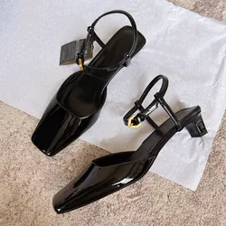 Mrxmus 2024 Summer Fashion Women New Square Head Muller Sandals Solid Elegant Casual Versatile Simple Shoes Female Chic Pumps