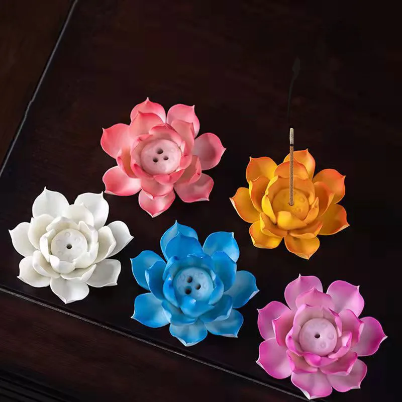 

Ceramic Incense Burner Stick Holder Lotus Line Incense Plate with 1/3 Holes Teahouse Yoga Studios Decorations for Home