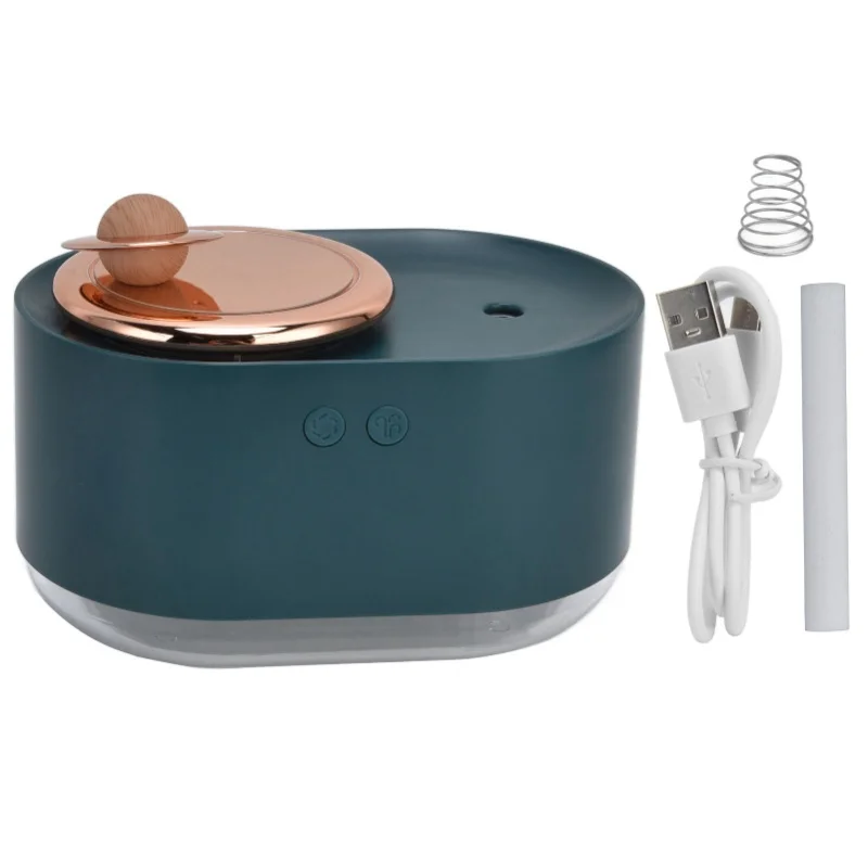 مرطب كوكب دوار 2 في 1، شحن USB، رذاذ كتم الصوت اللاسلكي للمنزل، 1200 مللي أمبير، أخضر #1