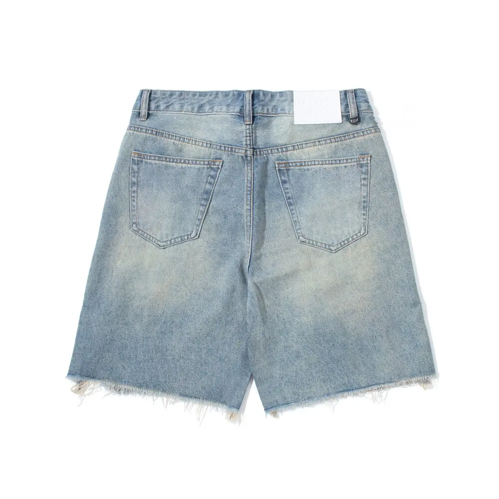 Gallery Dept American retro washed old ripped loose straight five-point denim shorts