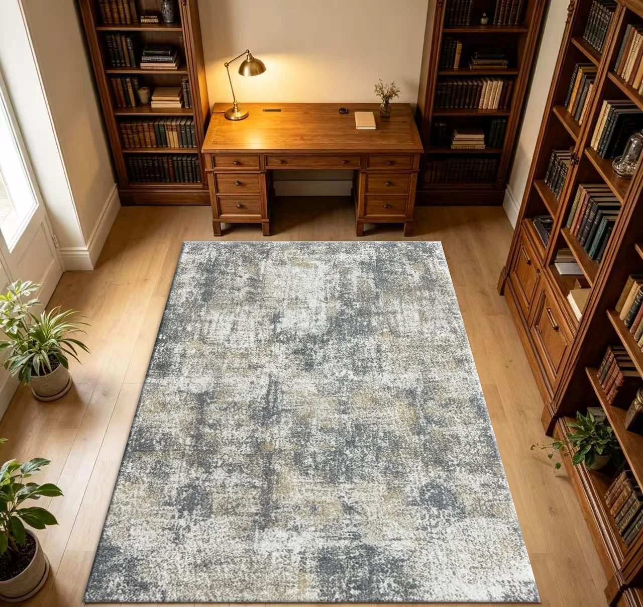 Vintage Distressed Abstract Area Rug Carpet Flooring for Living Room Bedroom Home Decor