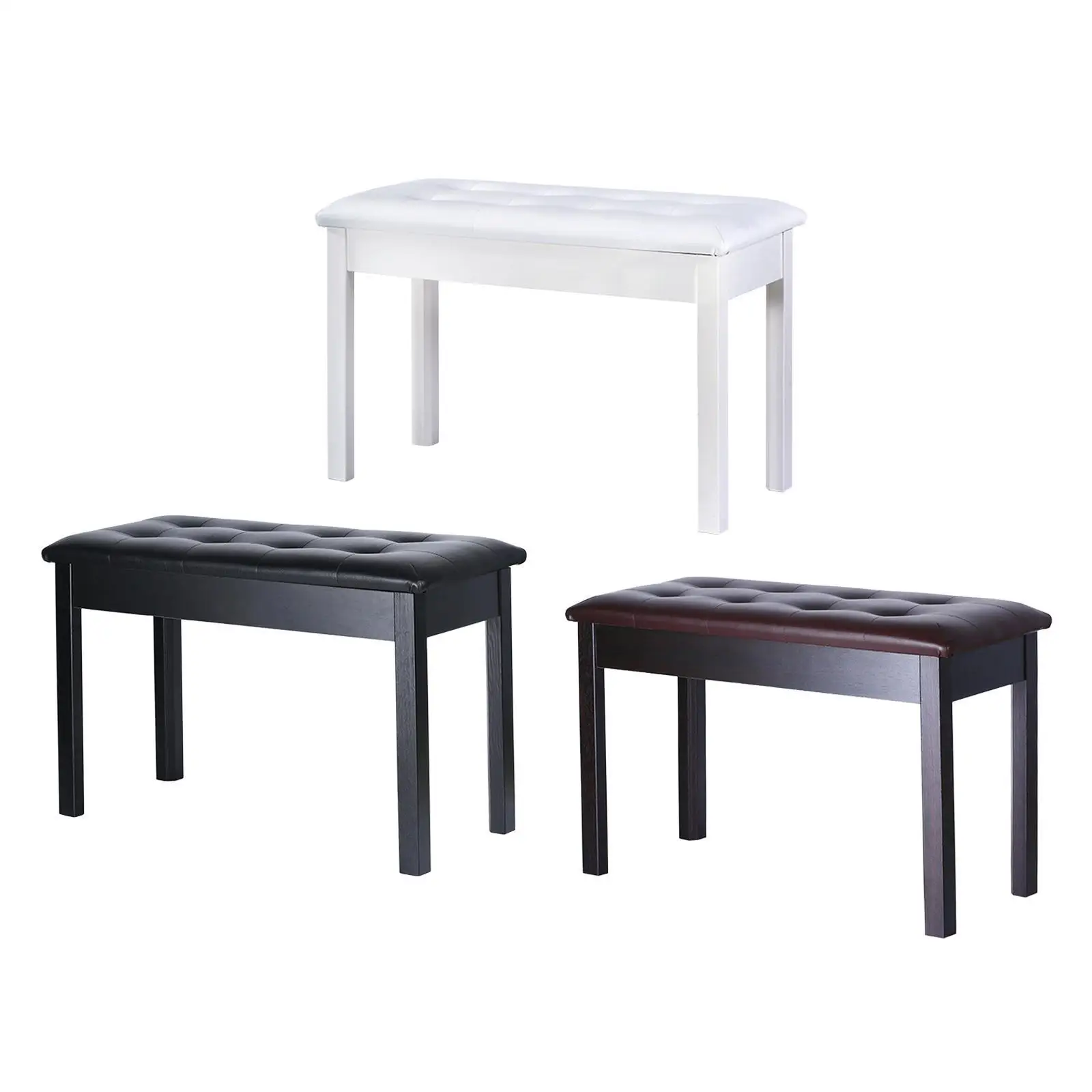 Keyboard Bench Piano Stool, PU Leather Sturdy Heavy Duty Portable Padded Keyboard Seat Piano Bench for Stage Guzheng Practice