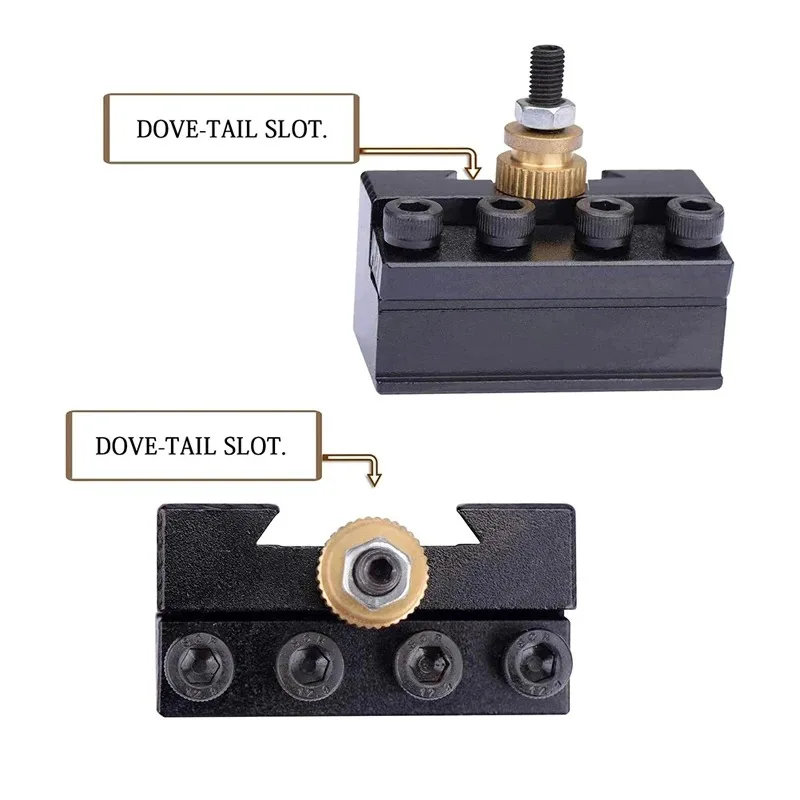Facing  Quick Change Tool Mini Lathe Post Holder Kit Handle Angle Workpiece