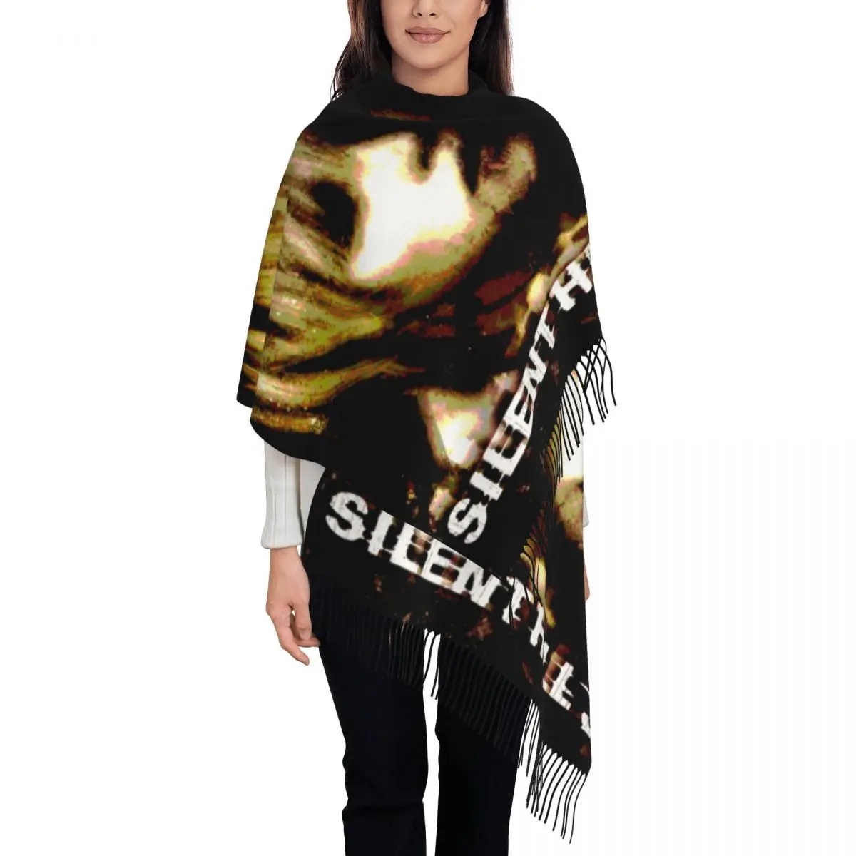 

Шарф с принтом на заказ для игры ужасов Silent Hill 3, шарф для мужчин и женщин, зима-осень, теплые шарфы, шаль