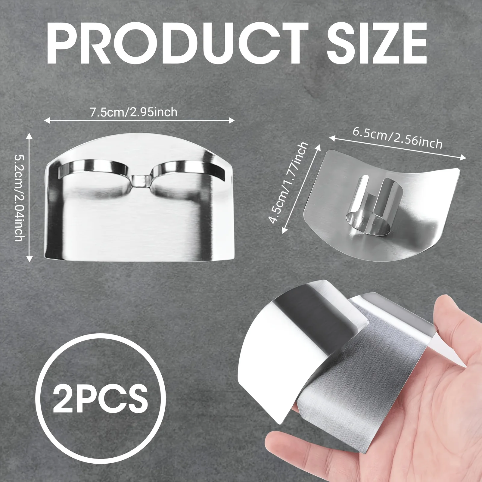 Stainless steel finger protection cover, kitchen tool finger protection cover, suitable for slicing and shredding single fingers