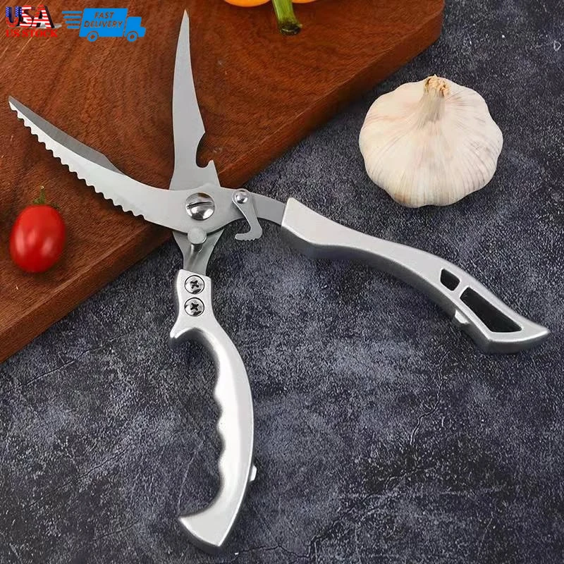 

Kitchen Scissors Stainless Steel Strong Chicken Bone Scissors Home Multi-functional Cut Fish Bone Kill Fish Barbecue Special