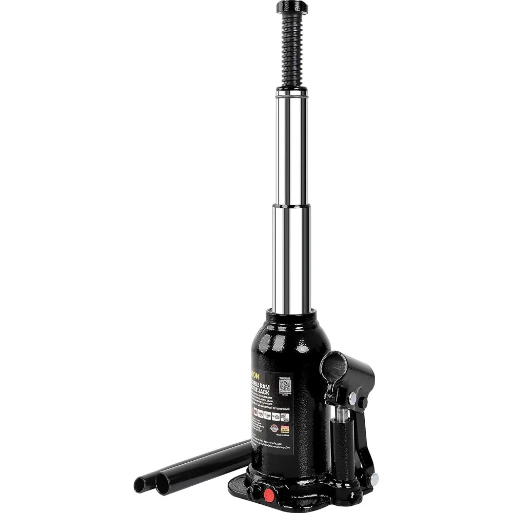 

4-тонный двухразовый гидравлический автомобильный домкрат для бутылок для ремонта автомобилей и домашнего подъема, емкость 8000 фунтов, черный