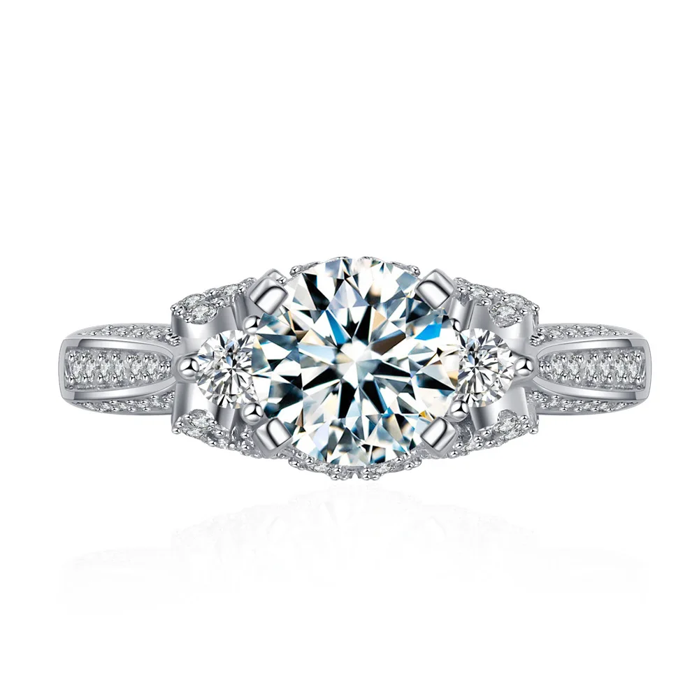 

1 Carat Bright Shine Diamond Ring Women Luxury 925 Sterling Silver Engagement Proposal Wedding Jewelry Wholesale