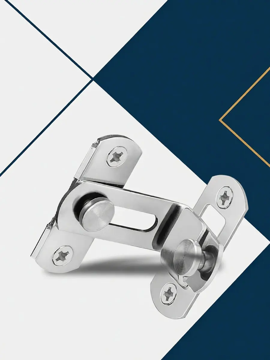 Secure Barn Door Lock with 90 Degree Latch Heavy Duty Stainless Steel Slide Door Hook for Outdoor Indoor Use Outdoor Gate Latch