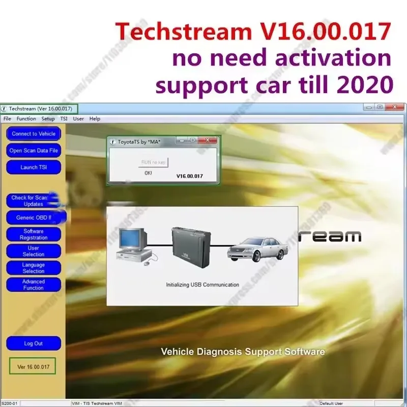 

Techstream V16.30.013 scan tool for Toyota Lexus and Scion cars diagnose customer setting programming reprogramming (ECM/ECU)