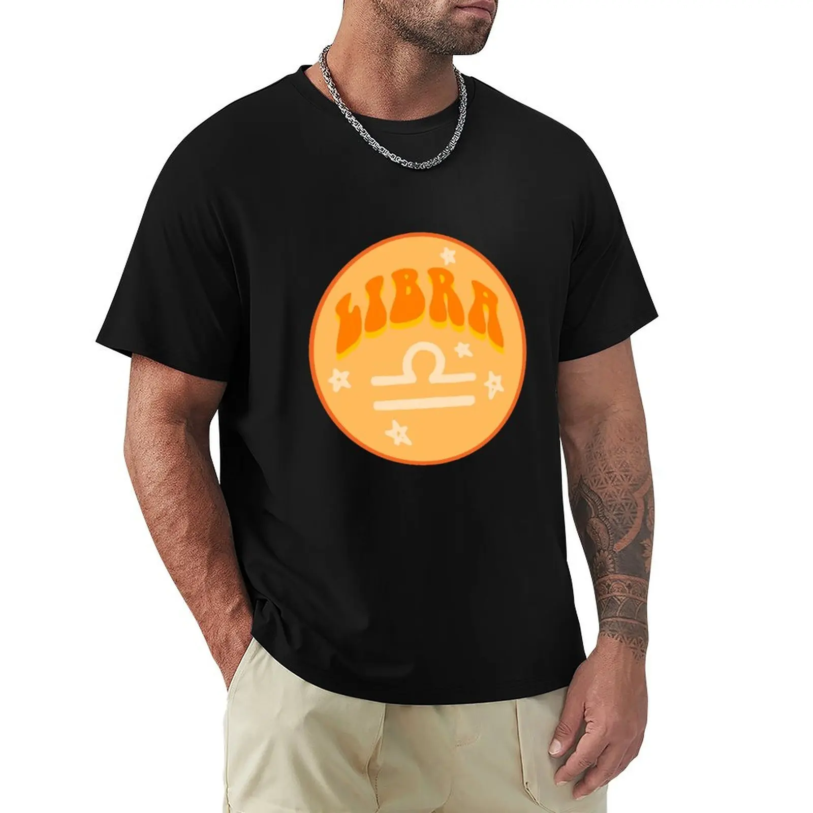 Libra- Star Sign Sticker T-Shirt Festive Simple T-Shirt